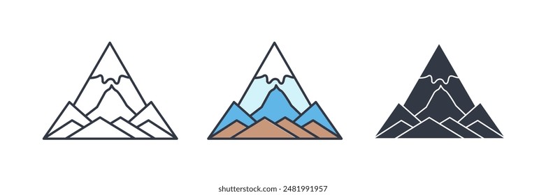 Mountains Icon symbol vector illustration isolated on white background