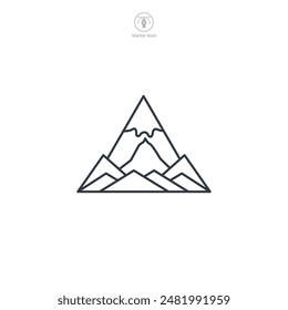 Mountains Icon symbol vector illustration isolated on white background