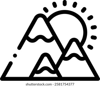 mountains icon. Thin Linear Style Design Isolated On White Background