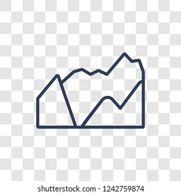 Mountains icon. Trendy linear Mountains logo concept on transparent background from Nature collection