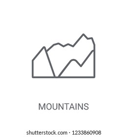 Mountains icon. Trendy Mountains logo concept on white background from Nature collection. Suitable for use on web apps, mobile apps and print media.