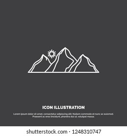 Mountains icon vector