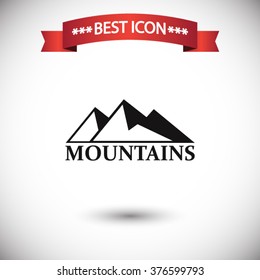 Mountains icon vector