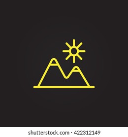 Mountains Icon Vector