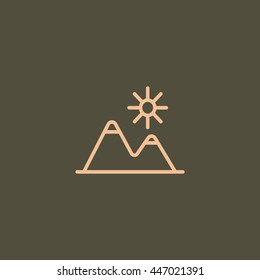 Mountains Icon Vector. 