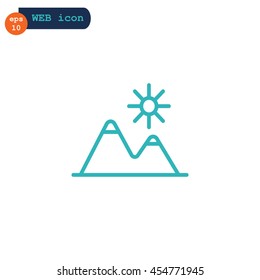 Mountains Icon Vector.