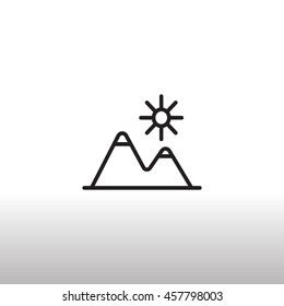 Mountains Icon Vector.