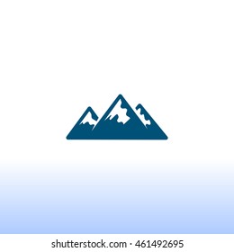 Mountains Icon Vector. 