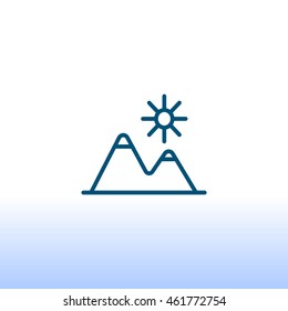 Mountains Icon Vector.