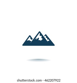 Mountains Icon Vector. 