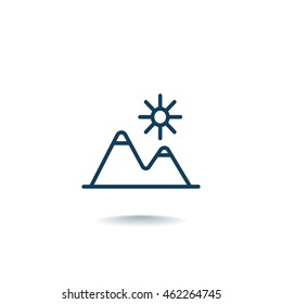 Mountains Icon Vector.
