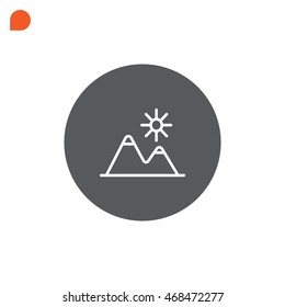 Mountains Icon Vector.