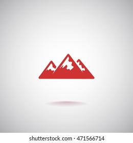 Mountains Icon Vector. 