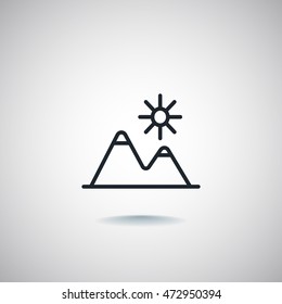 Mountains Icon Vector.
