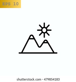Mountains Icon Vector.