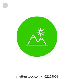 Mountains Icon Vector.