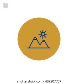 Mountains Icon Vector.