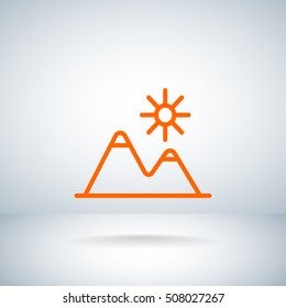 Mountains Icon Vector.