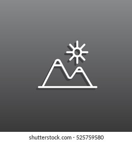 Mountains Icon Vector.