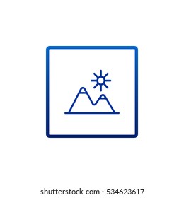 Mountains Icon Vector.