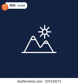 Mountains Icon Vector.