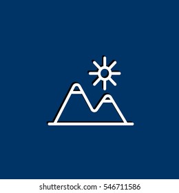 Mountains Icon Vector.