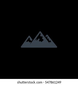 Mountains Icon Vector. 