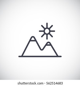 Mountains Icon Vector.