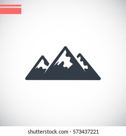 Mountains Icon Vector. 