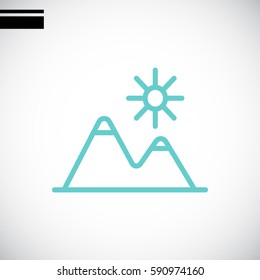 Mountains Icon Vector.