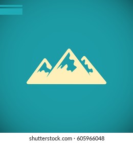 Mountains Icon Vector. 