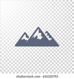 Mountains Icon Vector. 