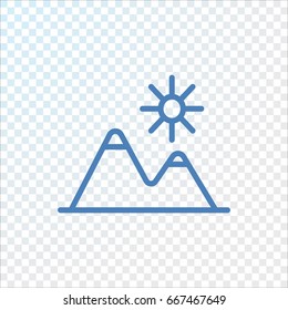 Mountains Icon Vector.
