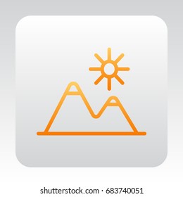 Mountains Icon Vector.