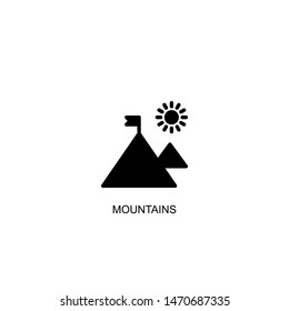 mountains icon vector black design