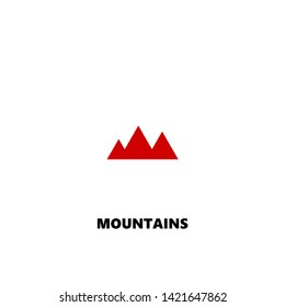 mountains icon. mountains vector design. sign design. red color