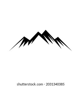 Gebirgssymbol, Vektorset. Kollektion von Illustrationszeichen. Natursymbol oder -logo.