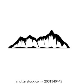 Gebirgssymbol, Vektorset. Kollektion von Illustrationszeichen. Natursymbol oder -logo.