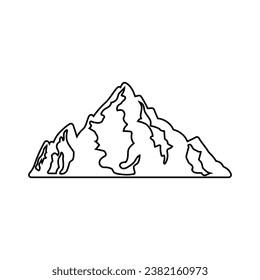 Gebirgssymbol, Vektorgrafik. Wanderzeichen. Natursymbol oder -logo.