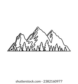 Mountains icon vector. hike illustration sign. wild nature symbol or logo.