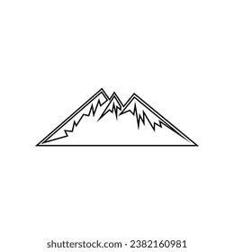 Vector de iconos de las montañas. signo de ilustración de aumento. símbolo o logotipo de naturaleza silvestre.