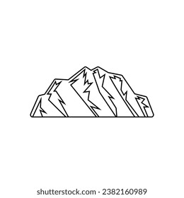 Mountains icon vector. hike illustration sign. wild nature symbol or logo.