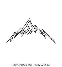 Mountains icon vector. hike illustration sign. wild nature symbol or logo.