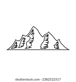 Mountains icon vector. hike illustration sign. wild nature symbol or logo.