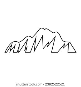 Mountains icon vector. hike illustration sign. wild nature symbol or logo.
