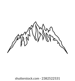 Vector de iconos de las montañas. signo de ilustración de aumento. símbolo o logotipo de naturaleza silvestre.