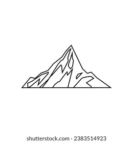 Gebirgssymbol, Vektorgrafik. Wanderzeichen. Natursymbol oder -logo.