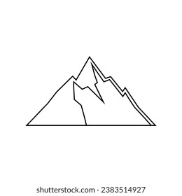 Vector de iconos de las montañas. signo de ilustración de aumento. símbolo o logotipo de naturaleza silvestre.