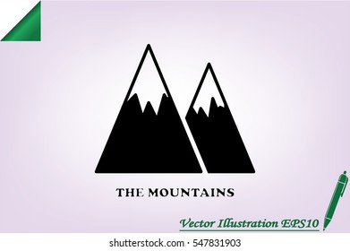 Mountains icon vector illustration.