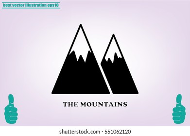 Mountains icon vector illustration.